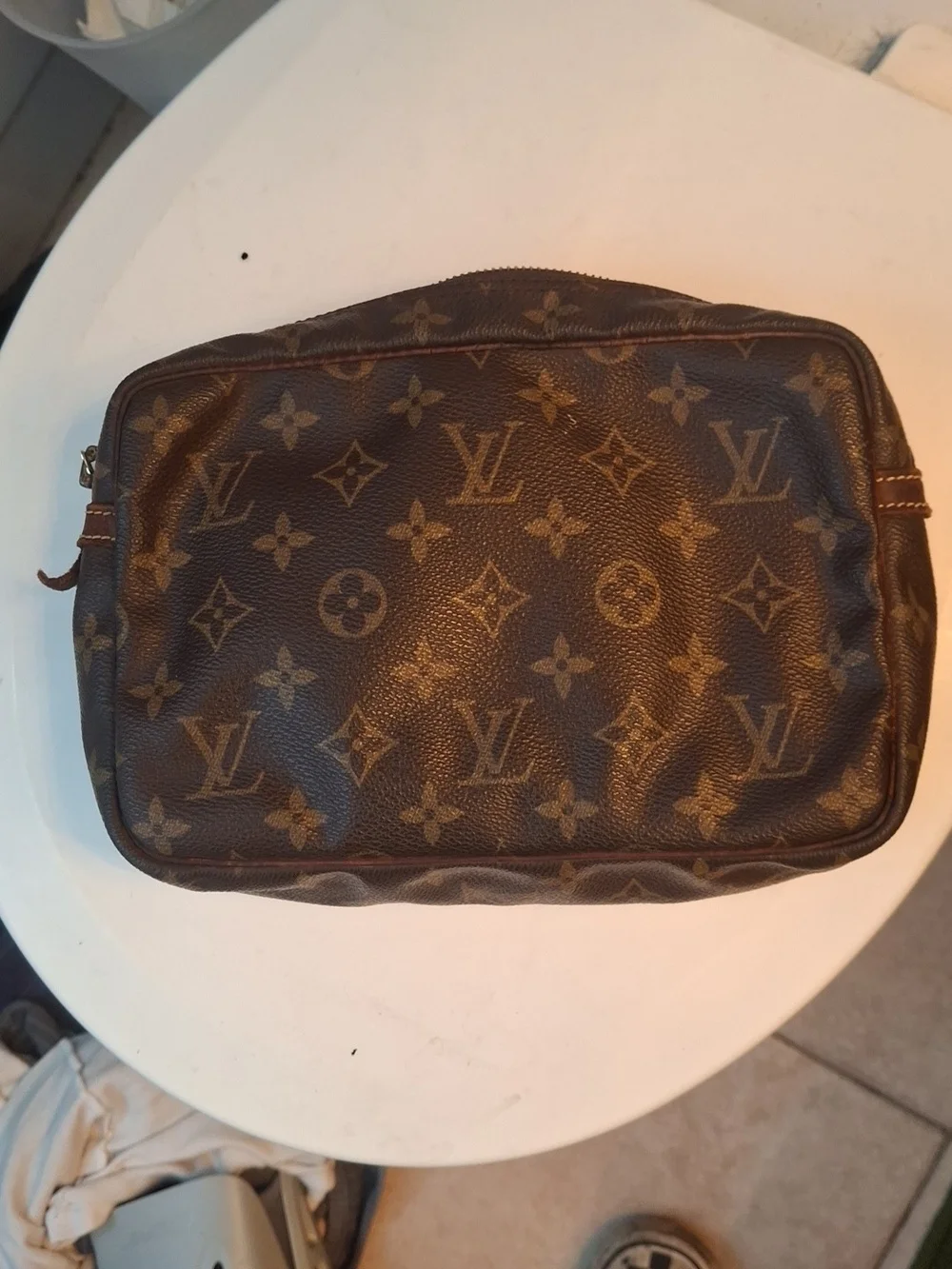 Louis Vuitton Monogram Canvas Toiletry Pouch in Brown Vintage 1980